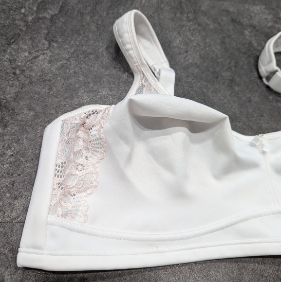 Wonderbra W1903 white with pink lace  wireless no poke bra 42D - Picture 2 of 9